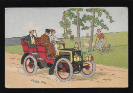 Illustration Automobile Ancêtre Sur Un Chemin De Campagne Pas D'éditeur , Auto - 1900-1949