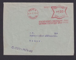 Besetzung Böhmen & Mähren Brief AFS Absenderfreistempl PRAG 14 120 Nach Tabor - Besetzungen 1938-45