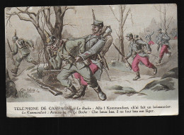 Téléphone De Campagne Par Ch. Léo En 1915 Militaire Français Capturant Un Boche édit. G. Methiere - Patriottisch
