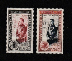" PRINCE RAINIER III " Sur 2 Timbres Neufs ** MNH De MONACO De 1950. N° YT PA 49 Et 50 - Unused Stamps