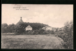 AK Oldenburg I. Holst., Kirche Mit Volksschule  - Oldenburg (Holstein)