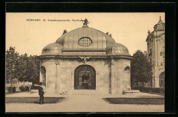 AK München, St. Hubertusbrunnen, Pavillon  - München