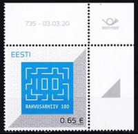 2020. Estonia. The 100th Anniversary Of The National Archives. MNH. Mi. Nr. 980 - Estland