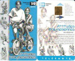 FRENCH POLYNESIA 30 U GIRLS ON BICYCLE FPY-97 READ DESCRIPTION !! - Polinesia Francesa