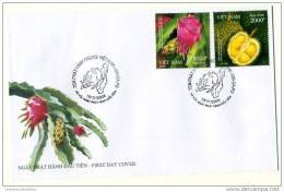 FDC Vietnam Viet Nam 2008 : Join Issue With Singapore / Fruit (Ms977) - Viêt-Nam