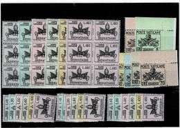 VATICANO ,"Segnatasse" ,10 Serie Complete MNH Anche 1 Blocco Di 6 ,qualita Ottima - Taxes