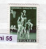 1957 Sport  BASKETBALL 1v- Oblitere/used (O)  BULGARIA / Bulgarie - Gebruikt