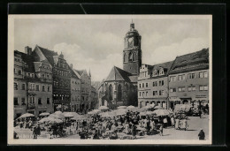 AK Meissen /Elbe, Markt Mit Verkaufsständen  - Meissen