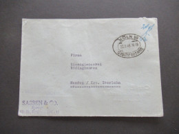 Bizone 22.9.1948 Notmaßnahme Schwarzer Ellipsen - Stempel Gebühr Bezahlt Köln 10 Und Porto Handschriftlich Doppelt Verwe - Brieven En Documenten