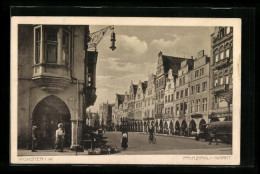 AK Münster I. W., Prinzipalmarkt Mit Geschäften  - Münster