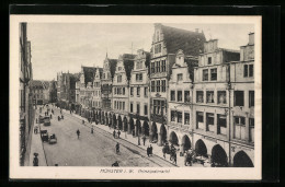 AK Münster I. W., Prinzipalmarkt Mit Geschäften Aus Der Vogelschau  - Muenster