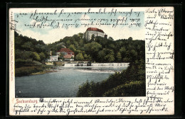 AK Sachsenburg, Blick über Das Wehr Der Zschopau Zum Schloss  - Zschopau