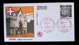 CL, FDC, Premier Jour, France, 51 Reims, 22 Nov. 1986, Croix Rouge Française, Viera Da Silva, L'église St Jacques - 1980-1989