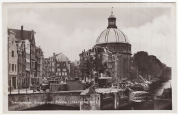 Amsterdam: OLDTIMER CARS, TRUCKS, BOATS/SHIPS - 1930's - Singel Met Ronde Luthersche Kerk - (Holland) - Toerisme