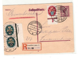 Germany / Airmail Stationery / Registered Postcards - Sonstige & Ohne Zuordnung