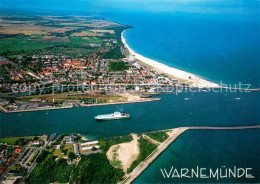 73681437 Warnemuende Ostseebad Fliegeraufnahme Mit Strand Hafeneinfahrt Warnemue - Rostock