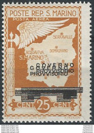 1943 San Marino Governo Provvisorio 25c. Varietà A42aa - Andere & Zonder Classificatie