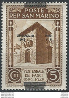 1943 San Marino Caduta Del Fascismo 5c. MNH Sass. N. 253ec - Autres & Non Classés