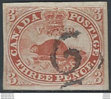 1851 Canada Quebec Castoro Americano 1v. Canceled SG N. 1 - Otros & Sin Clasificación