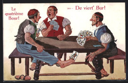 Künstler-AK De Viert` Bur!, Männer Beim Kartenspiel  - Spielkarten
