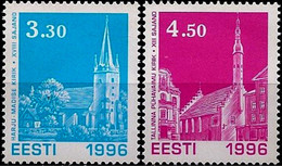 (!) Estland Christmas Estonian Churches 1996 Estonia MNH  Stamps Mi 290-1 - Estonie
