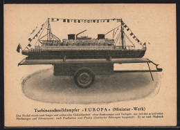 AK Turbinenschnelldampfer Europa Miniatur-Werk, Modellbau-Passagierschiff  - Passagiersschepen