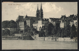 AK Basel, Blick über Den Rhein  - Basilea