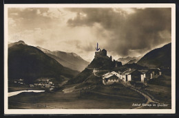 AK Tarasp, Schloss Tarasp Im Gewitter  - Tarasp