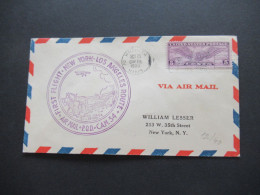 USA 1930 First Flight New York - Los Angeles Route Air Mail POD CAM 34 Stempel Wichita Kansas - New York - 1c. 1918-1940 Briefe U. Dokumente