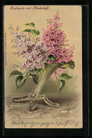 Lithographie Mit Fliederduft, Vase Mit Blüten  - Other & Unclassified