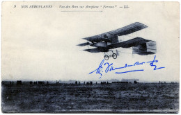 Précurseurs / Carte Postale Aviation Autographe Signature De L'aviateur VAN DEN BORN Sur Biplan Farman - Airmen, Fliers