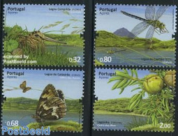 Azores 2009 Lagoons 4v, Mint NH, Nature - Animals (others & Mixed) - Birds - Butterflies - Insects - Azoren