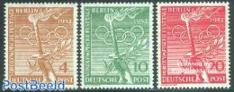 Germany, Berlin 1952 Preolympic Days 3v, Mint NH, Sport - Olympic Games - Nuovi