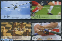 Germany, Federal Republic 2008 Sports 4v, Mint NH, History - Sport - Transport - Europa Hang-on Issues - Chess - Footb.. - Ungebraucht