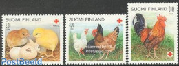 Finland 1996 Red Cross, Chicken 3v, Mint NH, Health - Nature - Red Cross - Birds - Poultry - Unused Stamps