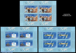 Germany, DDR 1988 Space Flights 3 M/s, Mint NH, Transport - Space Exploration - Unused Stamps