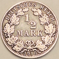 Germany Empire - 1/2 Mark 1918 A, KM# 17, Silver (#4426) - Andere - Europa