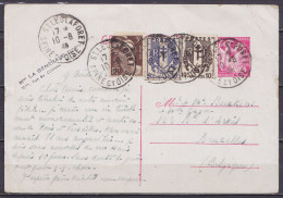 EP CP 2f40 Iris Rose + N°670+673+715 Càd ST-LEU-LA-FORET /10-8-1946 Pour BRUXELLES - Covers & Documents