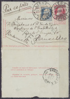 EP 10c Rouge (type N°74) + N°76 En Exprès Càpt "LIEGE /27.VII.1907/ DEPART" (pas Courant !) Pour BRUXELLES - Griffe "EXP - Postcards 1871-1909