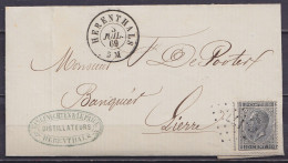 L. Affr. N°17 (avec Voisin) Lpts "177" Càd HERENTHALS /3 JUIL 1869 Pour LIERRE (au Dos: Càd Arrivée LIERRE) - 1865-1866 Profiel Links