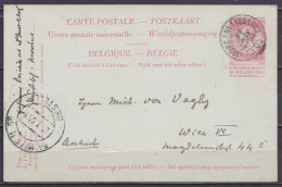 EP CP 10c Rose (type N°58) Càd MORESNET (BELGE) /21 JANV 1905 Pour VIENNE Autriche - Càd Arrivée WIEN - Postkarten 1871-1909