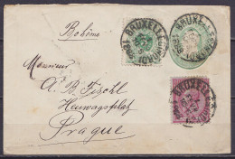 EP Enveloppe 10c Vert Oval + N°45+46 Càd BRUXELLES (NORD) /1 FEVR 1888 Pour PRAGUE Bohême (au Dos: Càd Arrivée PRAG / PR - Enveloppes