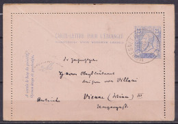 EP Carte-lettre Pour L'étranger 25c (type N°48) Càd MORESNET (BELGE) /22 AVRIL 1907 Pour VIENNE (Wien) III (au Dos: Càd  - Postbladen