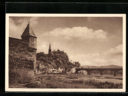 AK Saarburg, Ortspartie Mit Der Burg, Ganzsache WHW Winterhilfswerk  - Tarjetas