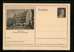 AK Hanau A. M., Ortspartie Mit Fachwerk, Ganzsache Lernt Deutschland Kennen  - Postcards