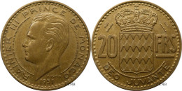 Monaco - Principauté - Rainier III - 20 Francs 1951 - TTB+/AU50 - Mon6579 - 1949-1956 Old Francs