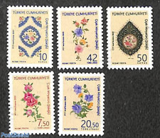 Türkiye 2022 On Service, Flower Miniatures 5v, Mint NH, Nature - Flowers & Plants - Other & Unclassified