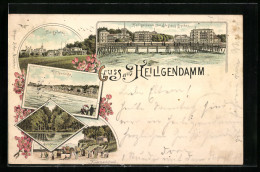 Lithographie Heiligendamm, Kindersandstrand, Burgplatz, Ortsansicht Vom Steg Aus  - Heiligendamm