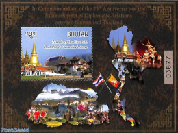 Bhutan 2014 Diplomatic Relations With Thailand S/s, Mint NH - Bhutan