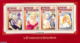 Central Africa 2016 Marilyn Monroe 4v M/s, Mint NH, Performance Art - Marilyn Monroe - Repubblica Centroafricana